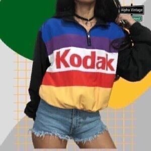 KODAK COLORBLOCK Jacket Womens S Windbreaker 2018 Forever 21 Collab Streetwear